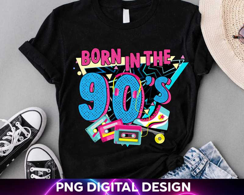 90s Birthday PNG File Shirt, 90s Birthday Party Theme Design, Gift For Her, Neon Color Design, Retro PNG Instant Download HH