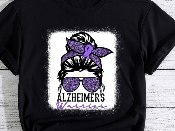 Alzheimers warrior messy bun alzheimers awareness purple ribbon pc t shirt vector
