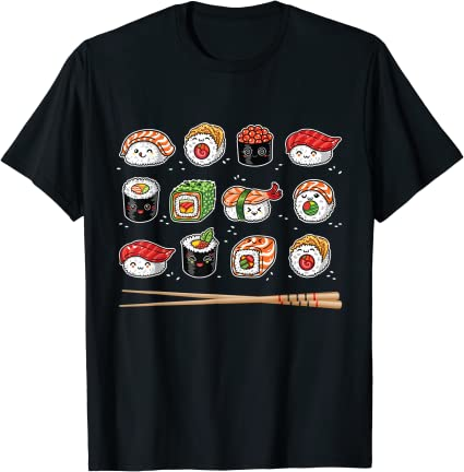 15 Sushi shirt Designs Bundle For Commercial Use, Sushi T-shirt, Sushi png file, Sushi digital file, Sushi gift, Sushi download, Sushi design