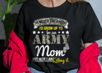 Army Mom PNG File For Shirt, I Never Dreamed I_d Grow Up To Be An Army Mom Design, Proud Mom Gift, Military Mom Instant Download HH