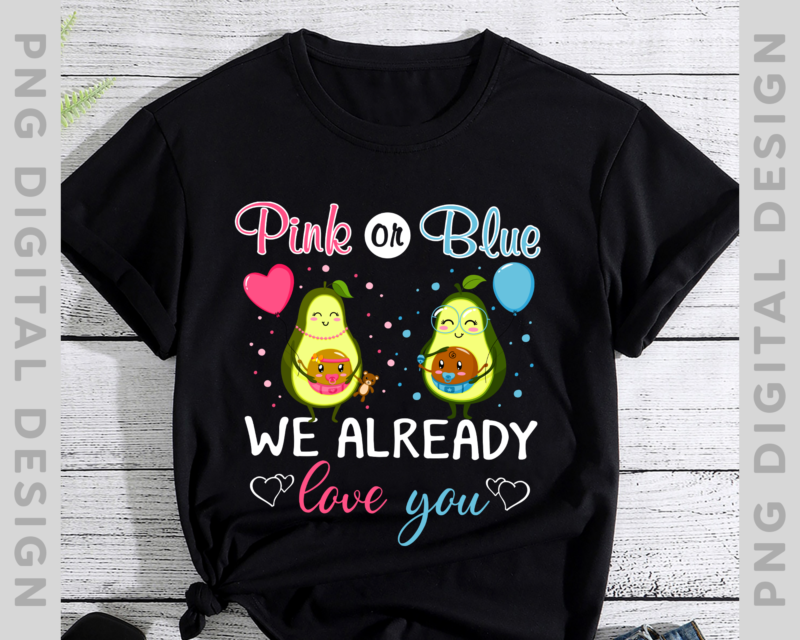 Avocado Pregnancy Announcement Pink or Blue T-Shirt, Pink or Blue PNG, Avocado Pregnancy, Avocado Lover TH