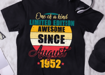 Awesome Since August 1952 Vintage 70th Birthday t shirt vector