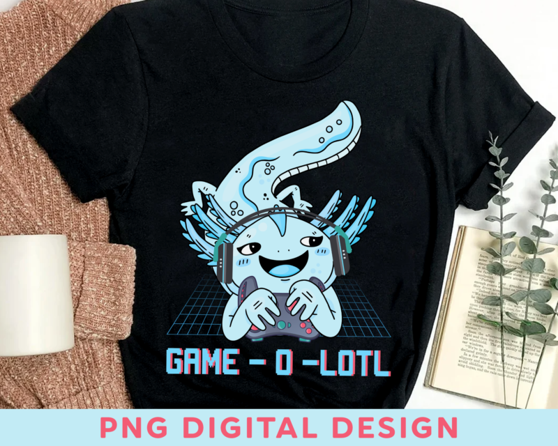 Axolotl Game PNG File, Game O Lolt Design, Gift For Gamer, Axolotl Lover Gift, Cute Gift For Him, Gift For Her, Gaming Instant Download HH