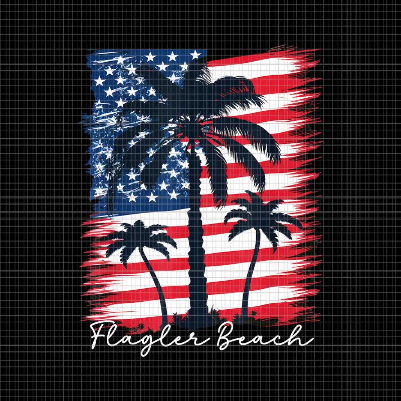 Patriotic American Flag Palm Trees Png, Flagler Beach Png, Flag Palm Trees Png, Patriotic American Flag Png
