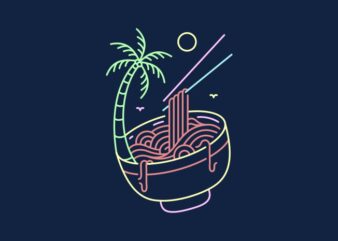 Sea of Ramen Noodles t shirt template vector