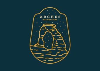 Arches National Park t shirt vector