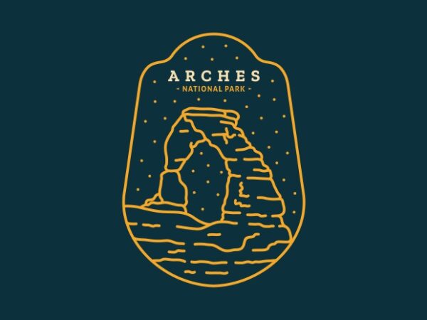 Arches national park t shirt vector