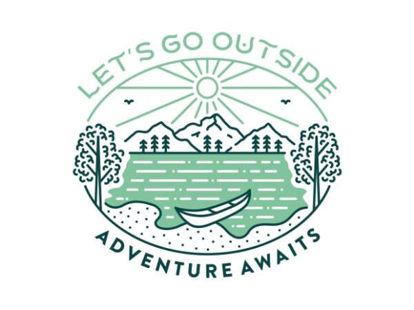 Go outside adventure awaits 3 t shirt design template