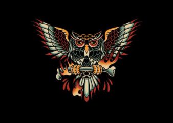 Dark Owl t shirt vector illustration