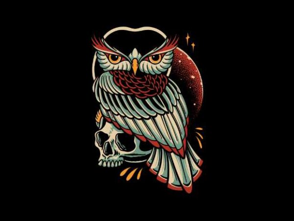 Owl skull t shirt design online