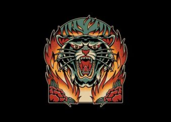 Tiger Fire t shirt designs for sale