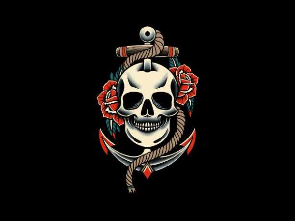 Death anchor t shirt vector illustration