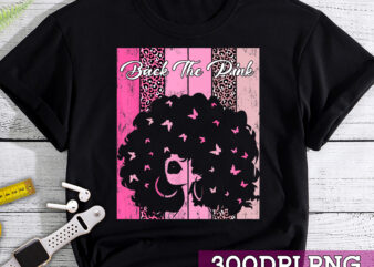 Back The Pink Breast Cancer Black Girl Leopard Retro Vintage NC t shirt template