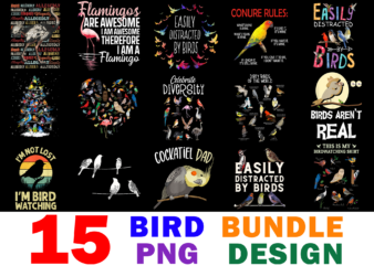 15 Bird Shirt Designs Bundle For Commercial Use, Bird T-shirt, Bird png file, Bird digital file, Bird gift, Bird download, Bird design