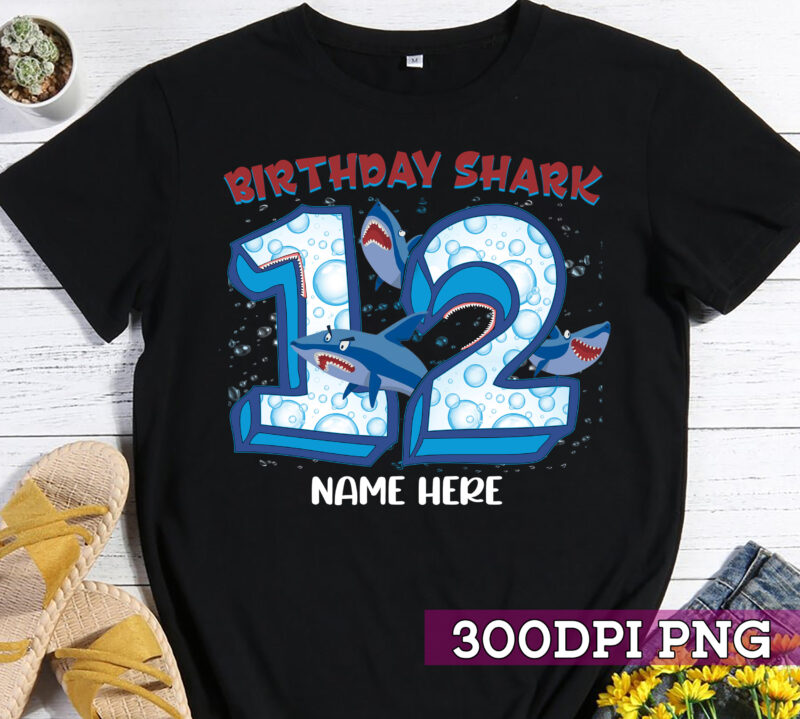 Birthday Boys Shark Ocean Shark B-day T-Shirt, Shark Birthday, Birthday Gift, Funny Shark, Gift For Kid TC