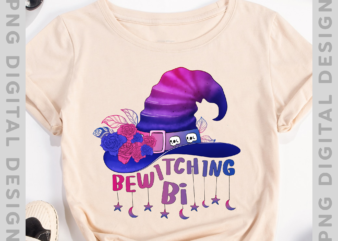 Bisexual Witch Hat PNG File For Shirt, Biwitching Bi Design, Bisexuality Pride Shirt Design, Bi Flag PNG, Instant Download HH