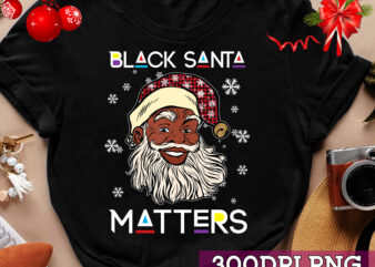Black Santa Matters Afro African American Santa Face Christmas NC t shirt template