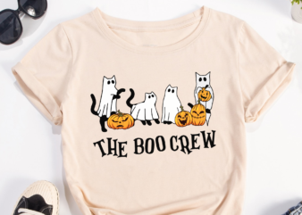 Boo Cat PNG File, Halloween PNG Sublimation, Halloween Gift, Cat Lover Gift, Trick Or Treat Digital Download HH t shirt template