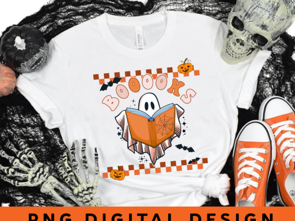 Book lover halloween png file for shirt, booooks design, book lover gift, teacher gift, librarian gift, reading design hh