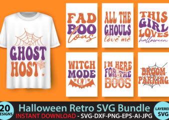Halloween Retro SVG Bundle graphic t shirt