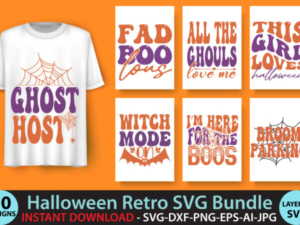 Halloween retro svg bundle graphic t shirt