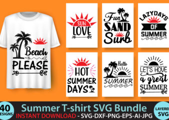 40 Best Summer T-shirt SVG Bundle
