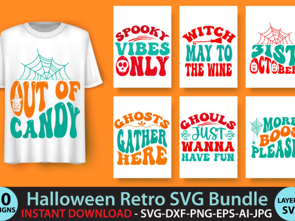 Halloween retro svg bundle graphic t shirt