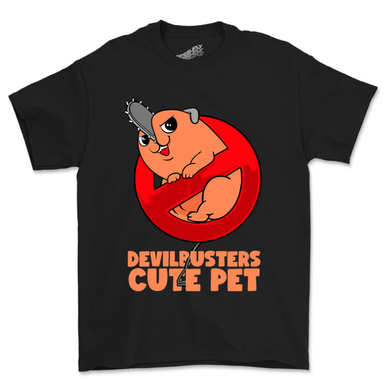 DEVILBUSTERS CUTE PET URBAN STREETWEAR T-SHIRT DESIGN PNG READY TO PRINT AND SILKSCREEN PRINTING