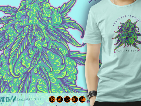 Cannabis indica strain dispensary medical hemp illustrations t shirt vector file