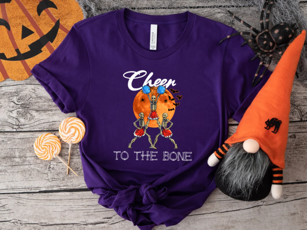 Cheerleading skeleton halloween cheer skeleton cheerleader t-shirt, funny halloween th