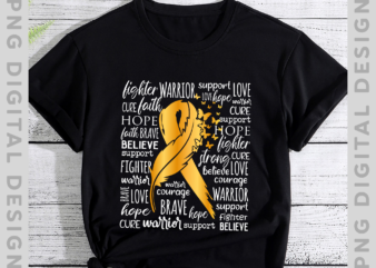 Childhood Cancer Awareness PNG File For Shirt, In September We Wear Gold, Gold Ribbon Shirt Design, Instant Download HH