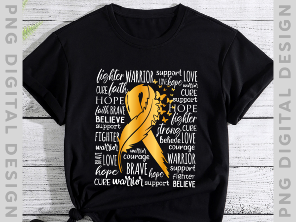 Childhood cancer awareness png file for shirt, in september we wear gold, gold ribbon shirt design, instant download hh