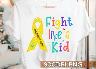 Childhood Cancer PNG Design, Fight Like Kid PNG File, Cancer Support Ribbon Gift PNG, Childhood Cancer Awareness PNG File