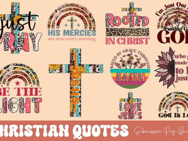 Christian quotes submission png bundle t shirt vector file