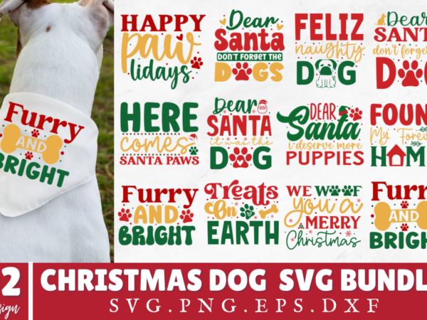 Christmas dog svg bundle t shirt vector file