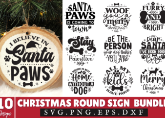 Christmas Dog Round Sign Svg Bundle