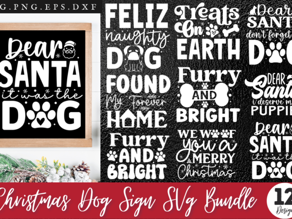 Christmas dog svg bundle t shirt vector file