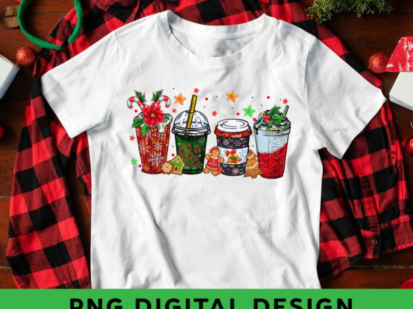 Christmas coffee png, snowmen red peppermint iced latte sweets snow cozy winter women sublimation design