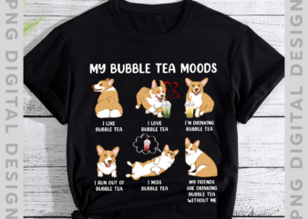 Corgi Bubble Tea Shirt Women Boba Tea Dog Bubble Tea T-Shirt, Love Bubble Tea Tshirt TH