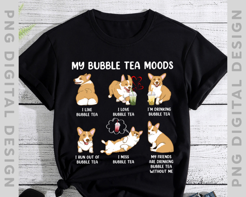 Corgi Bubble Tea Shirt Women Boba Tea Dog Bubble Tea T-Shirt, Love Bubble Tea Tshirt TH
