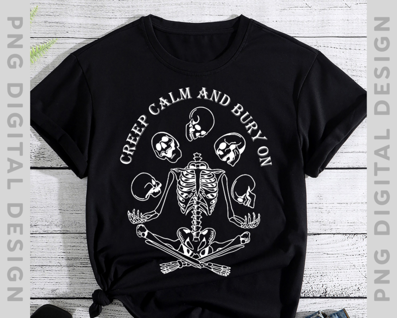 Creep Calm and Bury On Skeleton Juggling Halloween Tee Shirt, Spooky Halloween TShirt, Skeleton Halloween, Halloween Gift TH