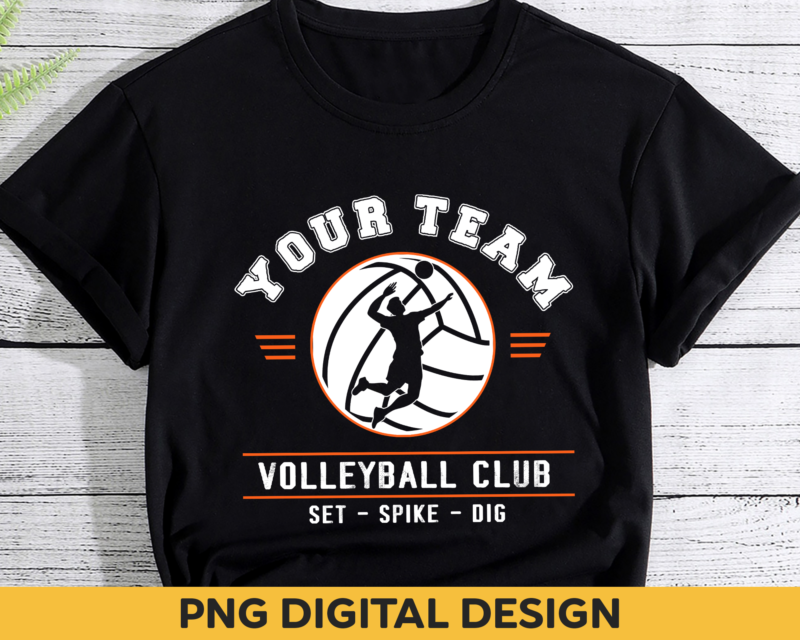 Customized Volleyball PNG File, Volleyball Club Shirt Design, Volleyball Player Gift, Sport PNG Sublimation,