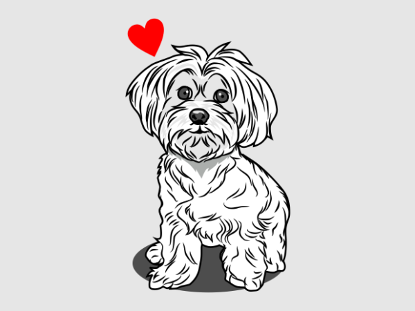 Cute dog art t shirt vector file