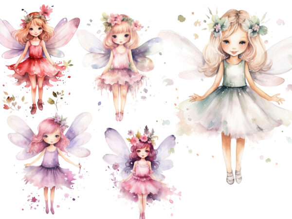 Fairy girl, cute fairy girl, cute fairy girl watercolor, fairy girl watercolor, fairy girl watercolor clipart, fairy girl bundle, fairy girl png, fairy girl design, art watercolor fairy girl, clipart