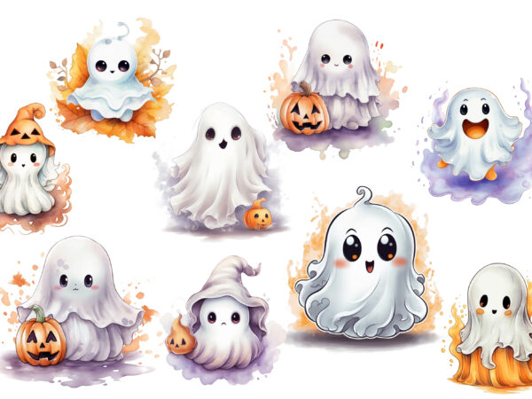 Cute ghost halloween sublimation clipart t shirt vector file