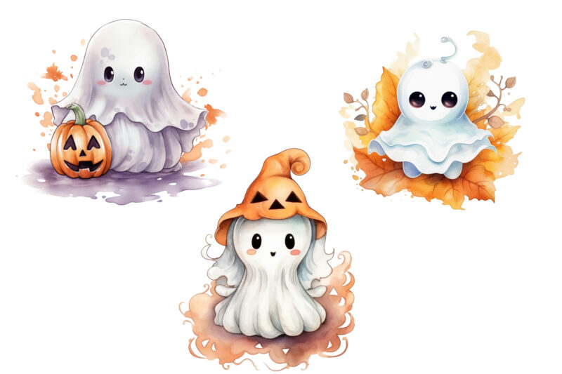 Cute Ghost Halloween Sublimation Clipart