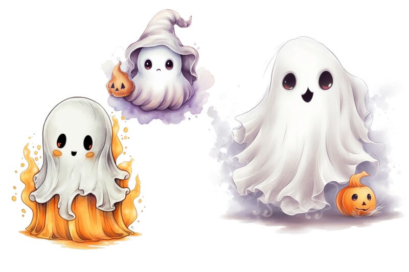 Cute Ghost Halloween Sublimation Clipart