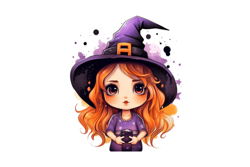 Cute Witch Halloween Sublimation Clipart