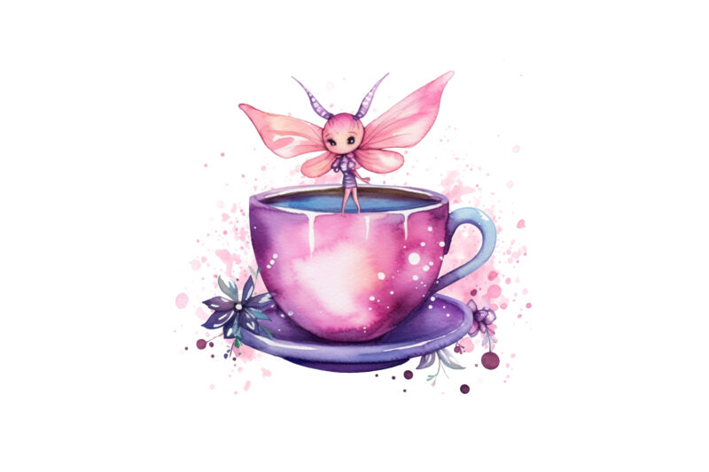 Cute fairy Coffee Cup clipat