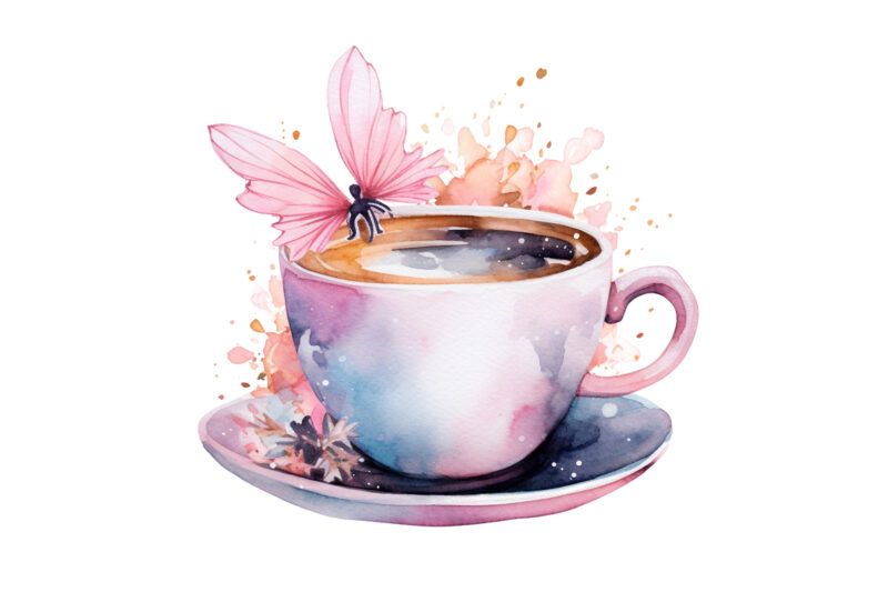 Cute fairy Coffee Cup clipat